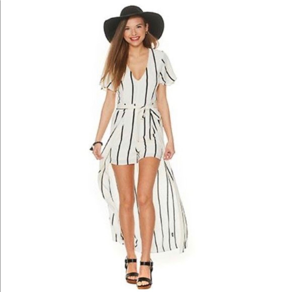 Black & White Striped Jumpsuit